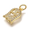 Rack Plating Brass Micro Pave Cubic Zirconia Charms KK-I720-15G-2