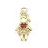 Brass Micro Pave Cubic Zirconia Pendants KK-Z100-19G-02-1
