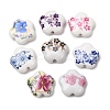 Floral Printed Porcelain Beads PORC-L083-02-1