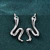 Snake Brass Micro Pave Cubic Zirconia Dangle Earrings EJEW-G425-04P-02-2