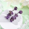Natural Amethyst Dangle Stud Earrings EJEW-JE06371-06-1