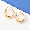 304 Stainless Steel Triple Twist Ring Stud Earrings EJEW-P324-09G-1