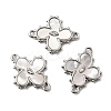 Brass Pave Clear Cubic Zirconia Flower Links Connector Charms KK-G553-03P-1