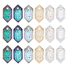 HOBBIESAY 18Pcs 6 Colors Embossed Glass Rhinestone Charms GLAA-HY0001-02-1
