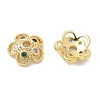 Rack Plating Brass Micro Pave Cubic Zirconia Bead Caps KK-K293-23A-G-1