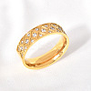 304 Stainless Steel with Clear Cubic Zirconia Finger Rings FS-WG2FC1C-14-1