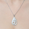 201 Stainless Steel Hollow Teardrop with Moon Pendant Necklace NJEW-OY002-10-1