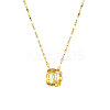 Retro Style 303 Stainless Steel Coin Circle Pendant Dapped Chain Necklaces for Women FS-WG2B7EF-03-1