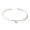 Rack Plating Brass Micro Pave Clear Cubic Zirconia Letter Open Cuff Bangles BJEW-A018-01P-L-2