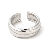 Non-Tarnish 304 Stainless Steel Lined Open Cuff Ring for Women RJEW-E063-29P-2