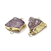 Raw Rough Natural Dyed Quartz Crystal Links Connector Charms G-K189-04LG-03-2