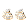 Two Tone Shell Shape 304 Stainless Steel Stud Earrings LS-EJEW-H176-01GP-4
