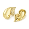 Teardrop Brass Clear Cubic Zirconia Stud Earrings EJEW-Q390-01G-2