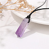 Natural Amethyst Cuboid Pendant Necklaces FS-WG7338A-03-1