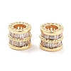 Brass Micro Pave Clear Cubic Zirconia European Beads KK-P271-43G-B-1