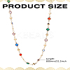 1Pc Brass & Alloy Colorful Glass Flat Round Link Chain Necklaces NJEW-LP0002-85G-2