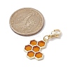 Bee & Honeycomb & Flower & Honey Jar Alloy Enamel Pendant Decorations HJEW-JM01602-3