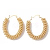 Brass Wire Wrap Spiral Oval Hoop Earrings for Women EJEW-A093-15G-1