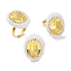 Adjustable Brass Micro Pave Cubic Zirconia Rings RJEW-K286-03G-1