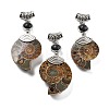 Synthetic Blue Goldstone Fossil Snail Pendants G-F062-09-1