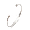 304 Stainless Steel Cuff Bangles for Women BJEW-K252-06P-1