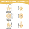 24Pcs 3 Style 201 Stainless Steel Pendants STAS-DC0006-09-5