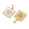Brass Micro Pave Clear Cubic Zirconia Pendants KK-C109-07B-G-2