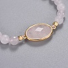 Natural Rose Quartz Braided Bead Bracelets BJEW-JB04210-01-2