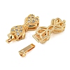 Bowknot Brass Micro Pave Clear Cubic Zirconia Box Clasps KK-N254-99G-2