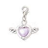 Heart & Wing Imitation Pearl Acrylic Pendant Decorations HJEW-JM03667-4