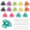 DIY Flower 430 Stainless Steel & Plastic Imitation Pearl Stud Earrings Making Kits DIY-FH0009-99-1