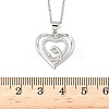 Mother's Day Brass Micro Pave Clear Cubic Zirconia Mother and Baby Heart Pendant Necklaces for Women NJEW-C085-01C-P-3