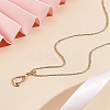 1pc Brass Chain & 304 Stainless Steel Letter Pendant Necklaces NJEW-LP0001-40Q-G-3