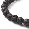 Natural Lava Rock & Gemstone Beaded Stretch Bracelet BJEW-JB08531-8