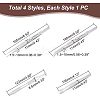 4Pcs 4 Style Stainless Steel Tweezers & 4-Claw Pick up Tool for Small Parts Pickup STAS-UN0039-16-4