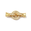 Rack Plating Brass Micro Pave Clear Cubic Zirconia Fold Over Clasps KK-A222-04C-G-1