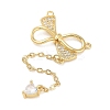 Rack Plating Brass Micro Pave Clear Cubic Zirconia Big Pendants KK-Z064-12G-01-1