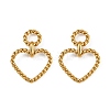 304 Stainless Steel Heart Dangle Stud Earrings EJEW-K268-32G-4