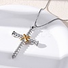 Brass Screw Cross Pendant Box Chain Necklaces for Women Men LS-NJEW-C067-06P-2
