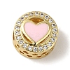 Rack Plating Brass Micro Pave Clear Cubic Zirconia with Enamel Beads KK-P267-17G-1