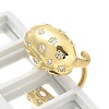 Brass Micro Pave Clear Cubic Zirconia Cuff Rings RJEW-M029-04G-5