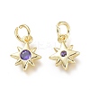 Brass Micro Pave Cubic Zirconia Pendants KK-P188-H06-G-2