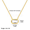 304 Stainless Steel Pave Cubic Zirconia Oval Birth Stone Pendant Necklaces for Women FS-WGC2097-11-1