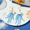 Natural Clam Shell Imitation Pearl Dangle Earrings EJEW-MZ00231-02-2