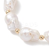 Natural Baroque Pearl Keshi Pearl Beaded Bracelets BJEW-JB13336-3