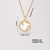 Vintage Brass Rhinestones Flat Round with Star Pendant Necklace for Women TU3121-4-1