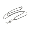 201 Stainless Steel Religion Jesus Fish Pendant Necklaces LS-NJEW-H065-05P-2