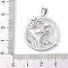Ocean Brass Micro Pave Cubic Zirconia Pendants LS-KK-K411-04B-P-3