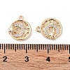 Brass Micro Pave Clear Cubic Zirconia Charms KK-F871-44G-3