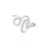 Non-Tarnish 304 Stainless Steel Snake Wide Open Cuff Ring for Women RJEW-S405-160P-3